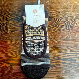 NWT Emma Grip Socks Tavi Noir Medium Legacy Stripe